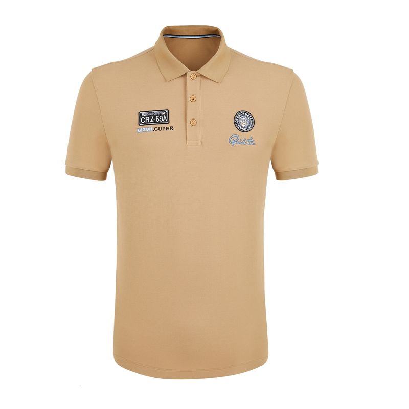Odzież męska Koszulki polo w stylu casual z embossed logo i wydrukiem dwustronnym