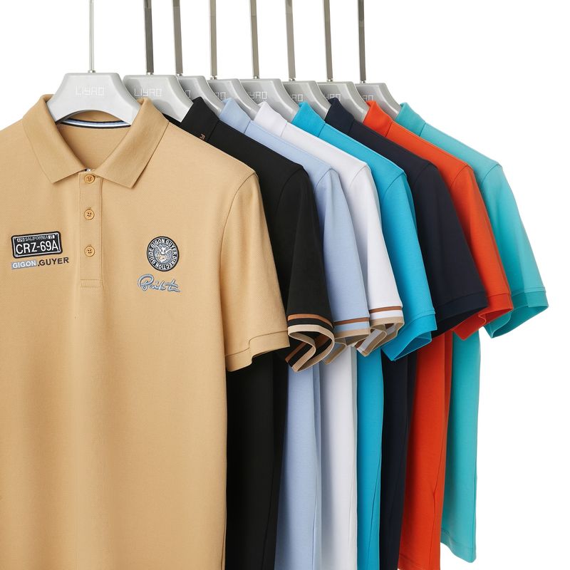 Odzież męska Koszulki polo w stylu casual z embossed logo i wydrukiem dwustronnym