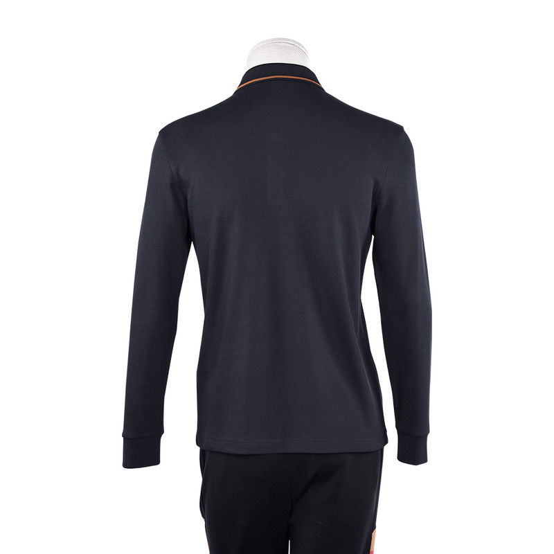 Zielone drukowanie logo na zamówienie anty-pilling bawełniana długiego rękawa koszulka polo dla biznesu