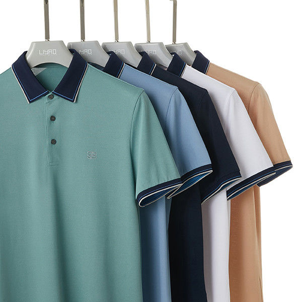95% poliester 5% tkanina spandeks Custom Golf Polo T-shirt z czarnym kołnierzem polo
