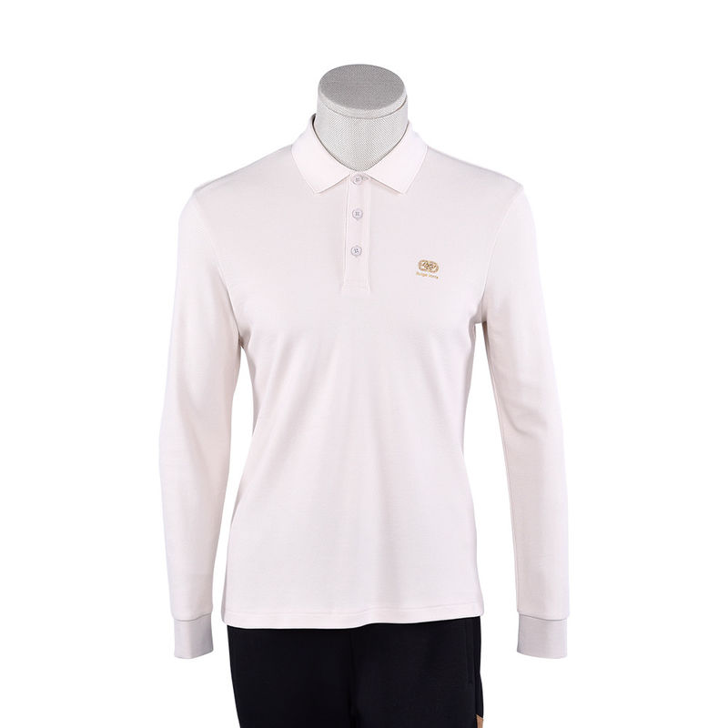 bawełniana koszulka polo z długimi rękawami dla mężczyzn oddychająca jesienny kolor uniformu z logo
