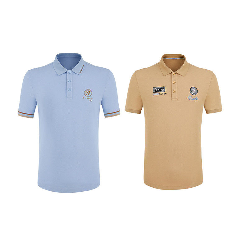 Koszulki polo w stylu casual z krótkim rękawem z niestandardowymi wzorami i oddychającym wzorem