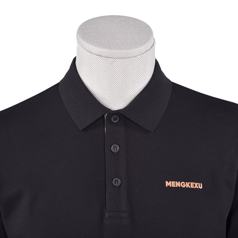 92 Koszulki polo z poliestru 8 Spandex dla mężczyzn długie rękawy prosty polo antywrotkowy