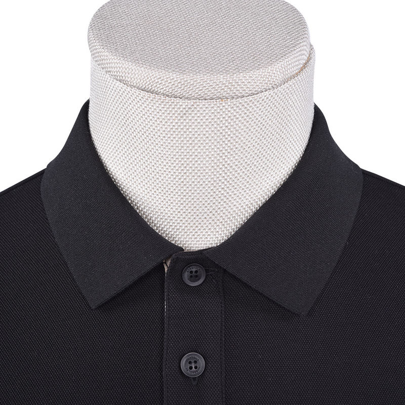 92 Koszulki polo z poliestru 8 Spandex dla mężczyzn długie rękawy prosty polo antywrotkowy