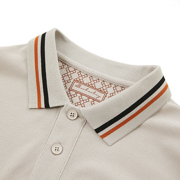Czarne koszulki polo męskie z tkaniny Jersey z niestandardowym logo i obrożką