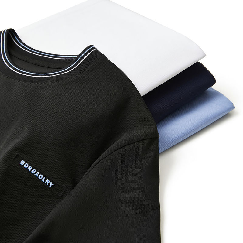 O-Neck Collar T-Shirt sportowy z tkaniny dzianiny
