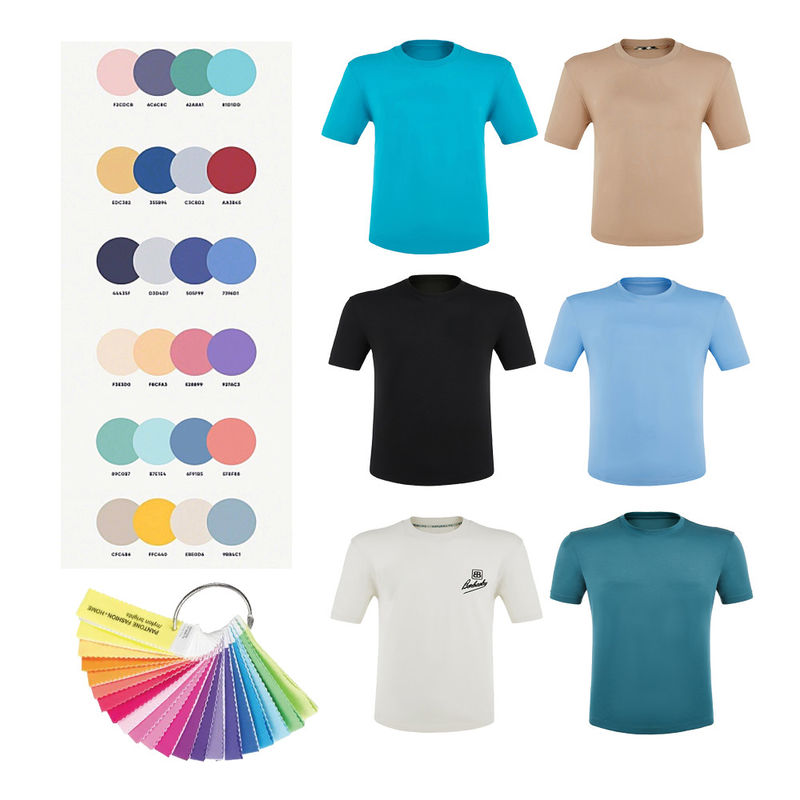 Przednie logo haftowane T-shirt o dużym rozmiarze dla mężczyzn z okrągłym szyi T-shirt anty-skręcający