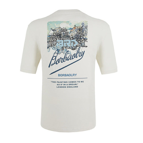 T-shirt dla mężczyzn z nadmiarami Ciężkość bawełna wygodne haftowane druk ofset