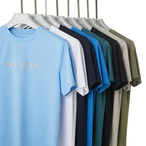 Metoda tkania dziana Normal Fit Spring Summer Blue 100% Cotton T-Shirt dla mężczyzn