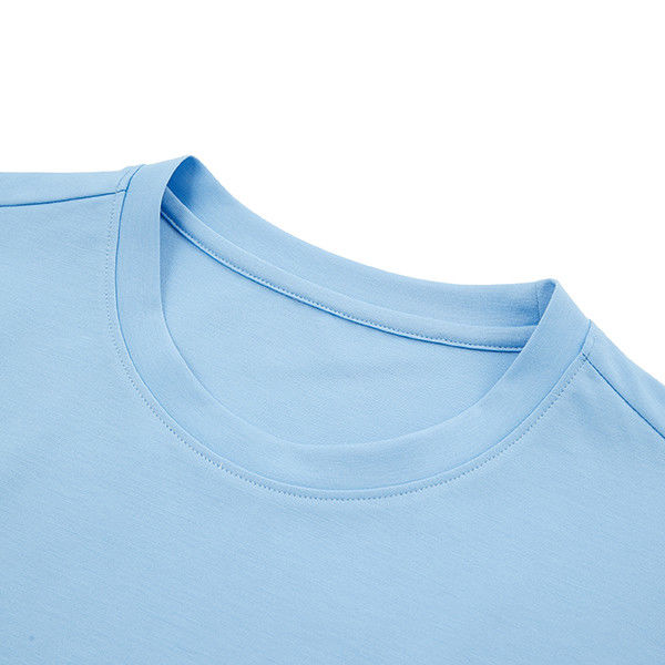 Normalna długość Wiosna Latem Niebieski Krótkie rękawy Plain 100% Bawełna Custom T-shirt dla mężczyzn
