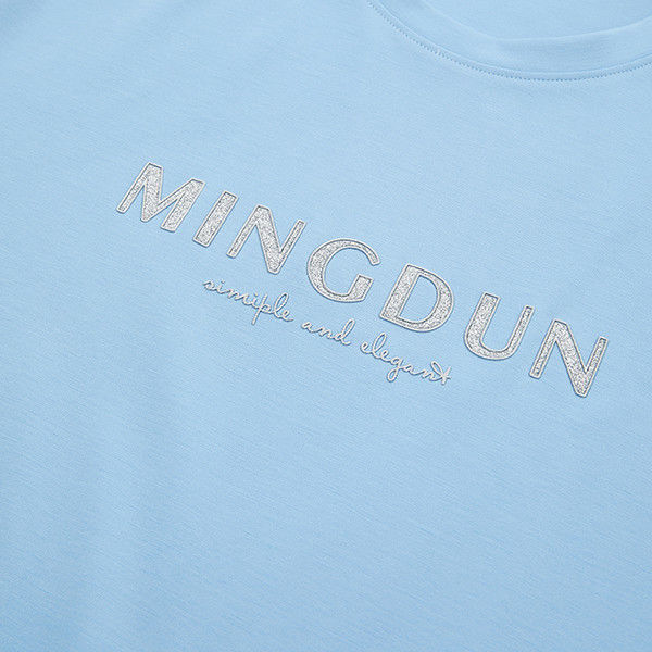 Metoda tkania dziana Normal Fit Spring Summer Blue 100% Cotton T-Shirt dla mężczyzn