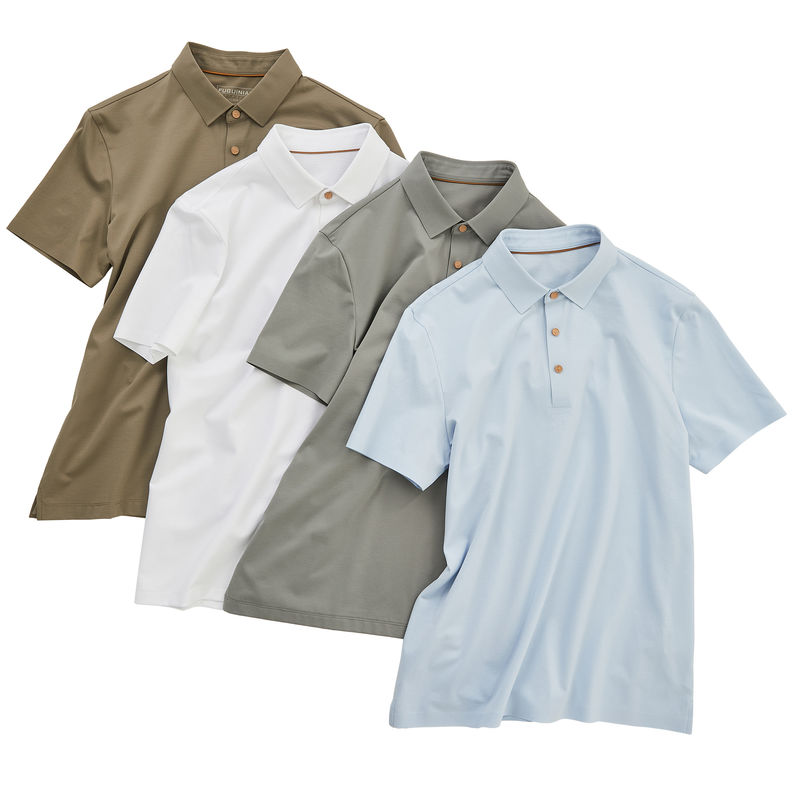 100% bawełna prosty długie rękawki męskie koszulki polo z logo na zamówienie i przyciskiem zamknięciem