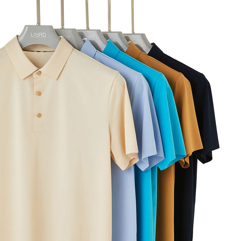 95% bawełna 5% spandex Mężczyzna Golf Business Uniform Solid Color Polo Shirt do występów