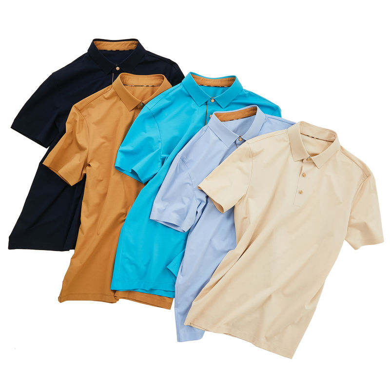 95% bawełna 5% spandex Mężczyzna Golf Business Uniform Solid Color Polo Shirt do występów