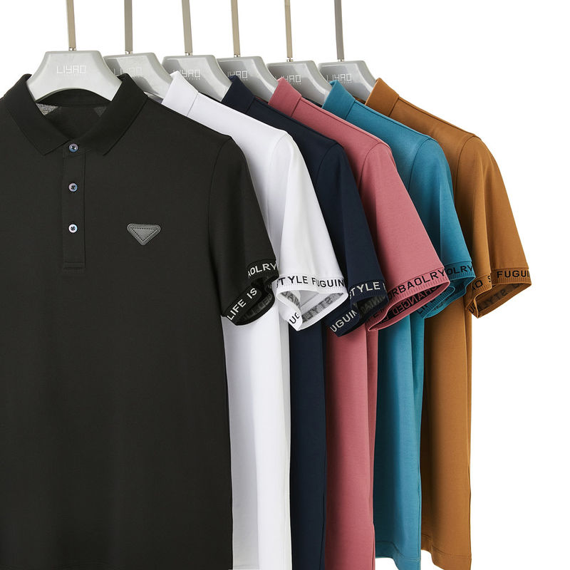 Logo koszulki polo Custom Short Sleeve Czarno-białe Kolorystyczne Koszulki polo T-shirty mężczyźni