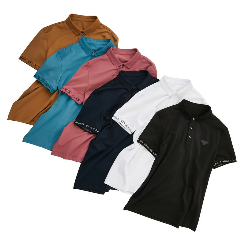 Logo koszulki polo Custom Short Sleeve Czarno-białe Kolorystyczne Koszulki polo T-shirty mężczyźni