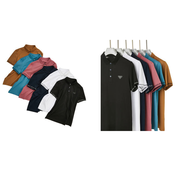 Logo koszulki polo Custom Short Sleeve Czarno-białe Kolorystyczne Koszulki polo T-shirty mężczyźni