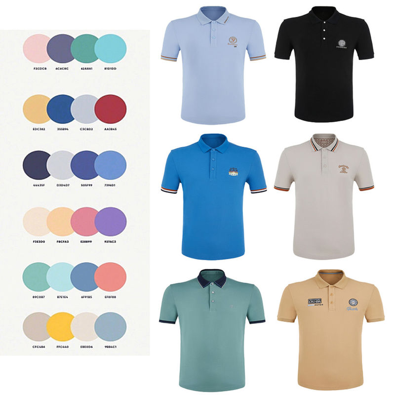 Logo koszulki polo Custom Short Sleeve Czarno-białe Kolorystyczne Koszulki polo T-shirty mężczyźni