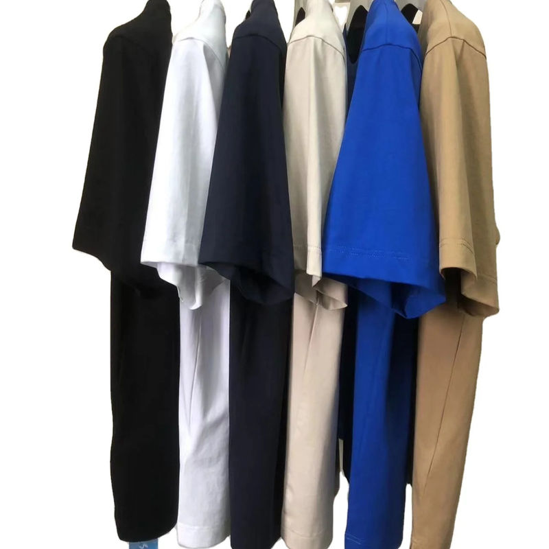 Antyzmarszczkowa zwykła koszulka z okrągłą szyją w nadmiarze 100% bawełna standardowe dopasowanie logo 64168Y7068