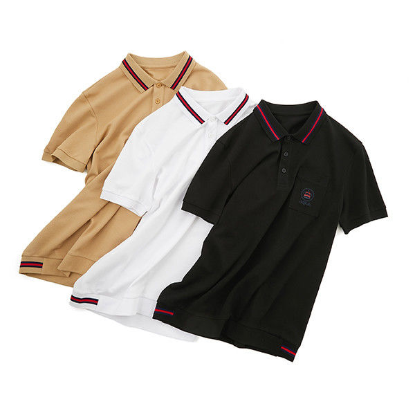 Koszulka polo męska w stylu casual z krótkim rękawem i dostosowanym logo z oddychającą tkaniną
