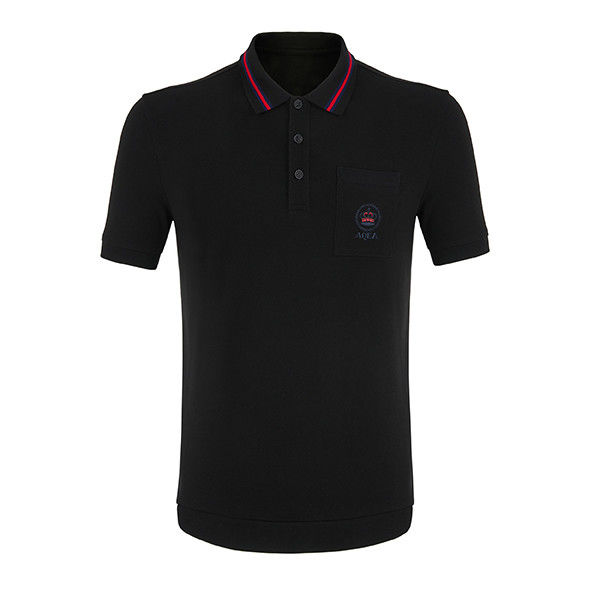 Koszulka polo męska w stylu casual z krótkim rękawem i dostosowanym logo z oddychającą tkaniną