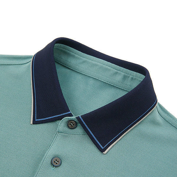 Laty krótkie rękawy Dwukolorowe koszulki polo dla mężczyzn w 100% bawełny / 95% 5% tkaniny spandex