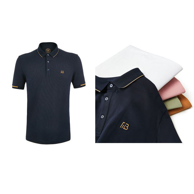 Krótkie rękawy T-shirt polo z dzianinami Logo Polo Shirts Moda dla mężczyzn