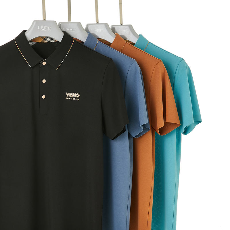 Metoda tkania T-shirt polo z dzianiną dla mężczyzn 100% bawełny logo dostosowane