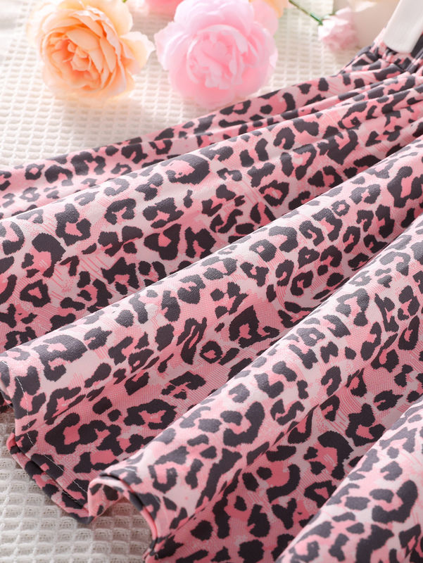 Dziewczyny Krótkie spódnice i sukienki Leopard Drukowany w 91% poliester 9% tkanina spandex