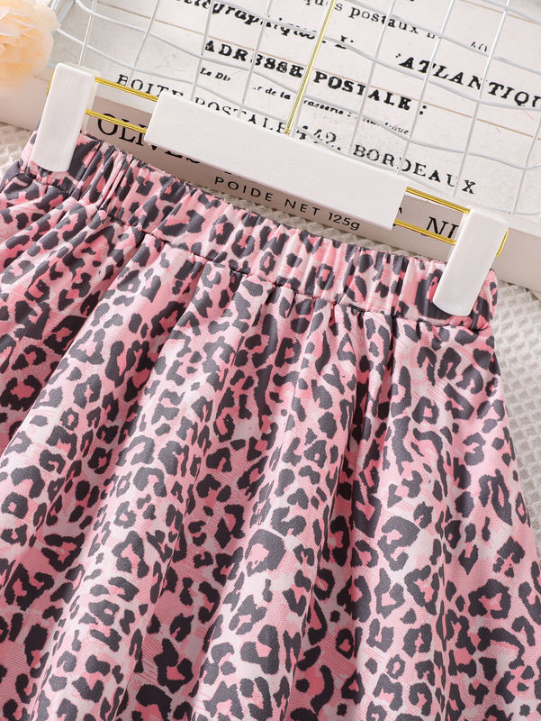 Dziewczyny Krótkie spódnice i sukienki Leopard Drukowany w 91% poliester 9% tkanina spandex
