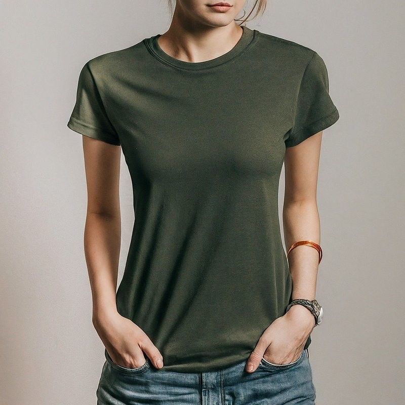 Damski prosty T-shirt z etykietą logo i szybko suszącą się przepustną tkaniną