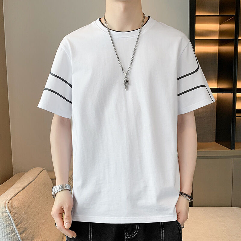 Oem Niestandardowe haftowane logo z nadrukiem dla mężczyzn koszulka z krótkim rękawem z luźnym topem letnia koszulka z półrękawem