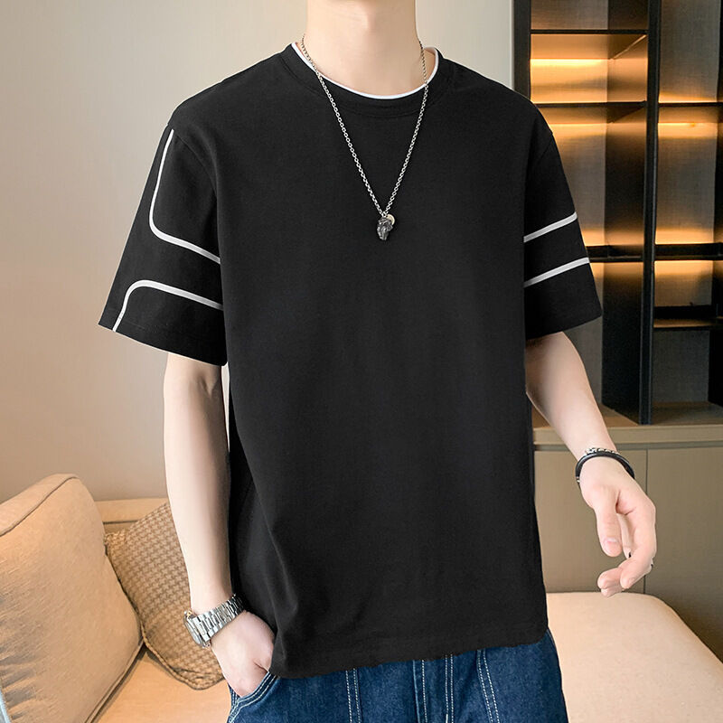 Oem Niestandardowe haftowane logo z nadrukiem dla mężczyzn koszulka z krótkim rękawem z luźnym topem letnia koszulka z półrękawem