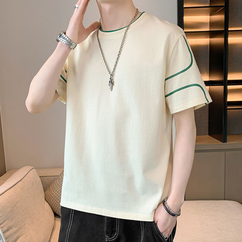 Oem Niestandardowe haftowane logo z nadrukiem dla mężczyzn koszulka z krótkim rękawem z luźnym topem letnia koszulka z półrękawem