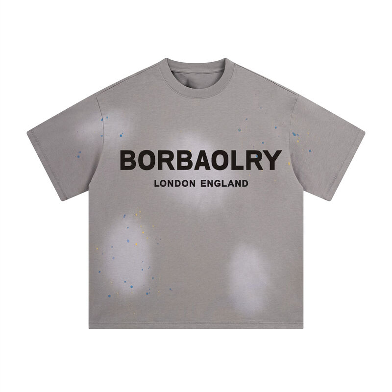 Wysokiej jakości, ciężkie, postarzane męskie koszulki oversize z efektem sprania kwasowego, niestandardowe skrócone t-shirty męskie