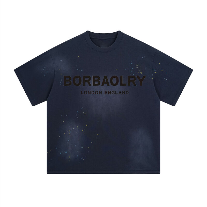 Wysokiej jakości, ciężkie, postarzane męskie koszulki oversize z efektem sprania kwasowego, niestandardowe skrócone t-shirty męskie