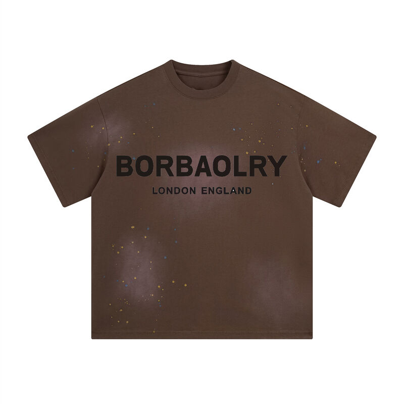 Wysokiej jakości, ciężkie, postarzane męskie koszulki oversize z efektem sprania kwasowego, niestandardowe skrócone t-shirty męskie