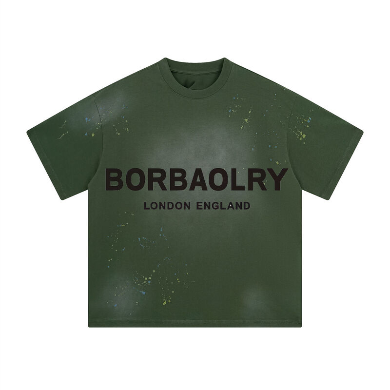 Wysokiej jakości, ciężkie, postarzane męskie koszulki oversize z efektem sprania kwasowego, niestandardowe skrócone t-shirty męskie