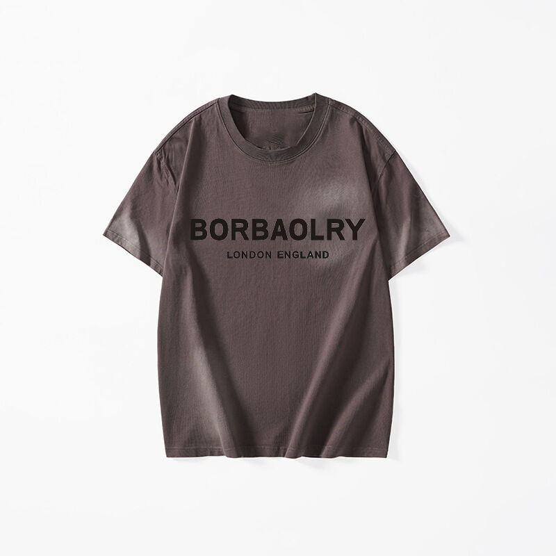 Sprzedaż hurtowa T-shirt unisexowy z bawełny 280 gsm Vintage Acid Wash Custom Dtg Print T-shirt dla mężczyzn