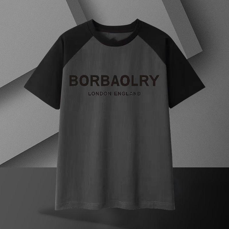 T-shirt bawełniany ciężki dla mężczyzn 220 gramów Oddychający nadmiarowy krótkie rękawy Solidny wzór Casual Długa długość Tkanina dziana