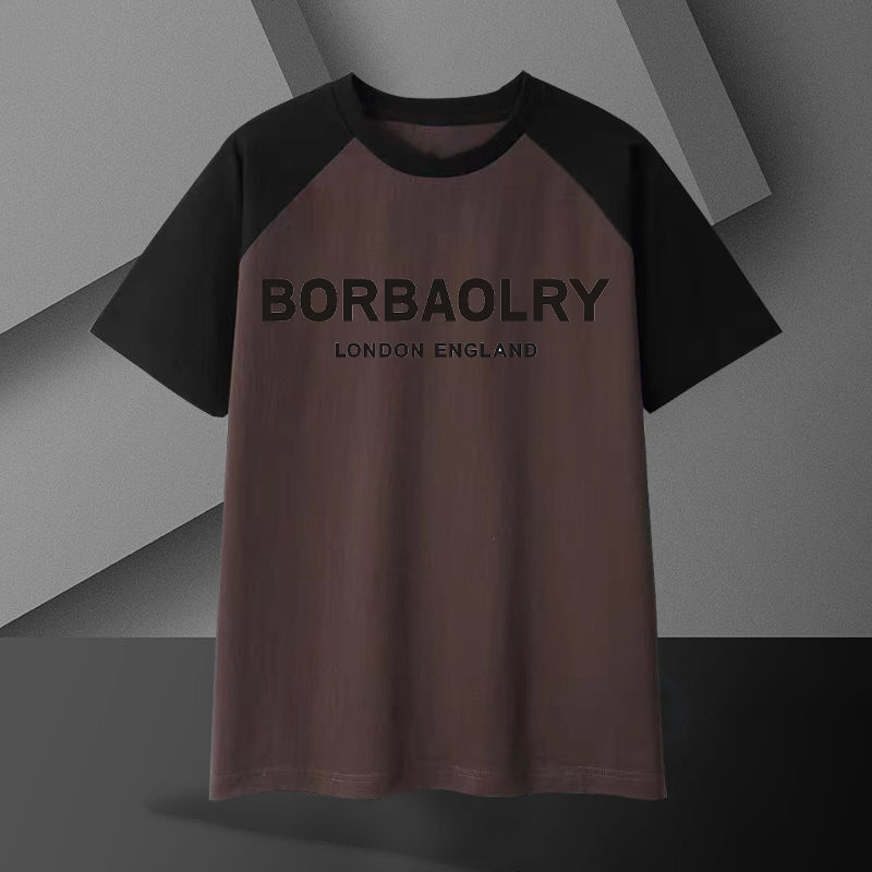 T-shirt bawełniany ciężki dla mężczyzn 220 gramów Oddychający nadmiarowy krótkie rękawy Solidny wzór Casual Długa długość Tkanina dziana