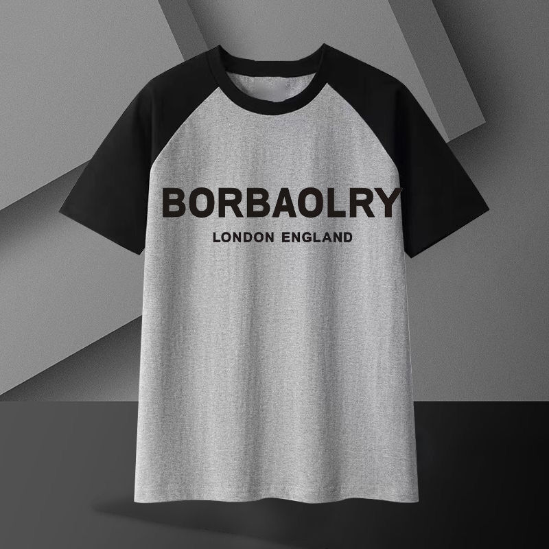 T-shirt bawełniany ciężki dla mężczyzn 220 gramów Oddychający nadmiarowy krótkie rękawy Solidny wzór Casual Długa długość Tkanina dziana