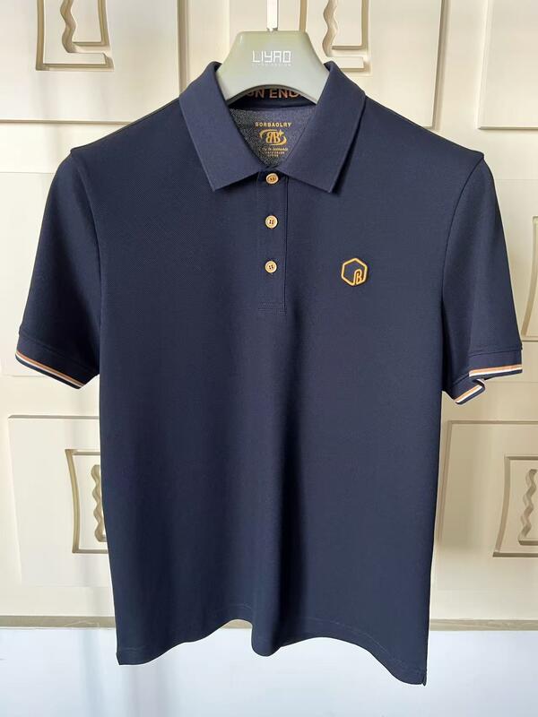 Męskie koszulki polo Premium, klasyczny kołnierzyk, kolorowa gama, wykwintne detale, teksturowane silikonowe logo, wysokiej jakości męska koszulka polo