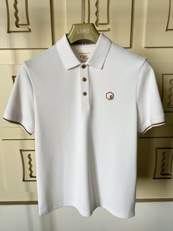 Męskie koszulki polo Premium, klasyczny kołnierzyk, kolorowa gama, wykwintne detale, teksturowane silikonowe logo, wysokiej jakości męska koszulka polo