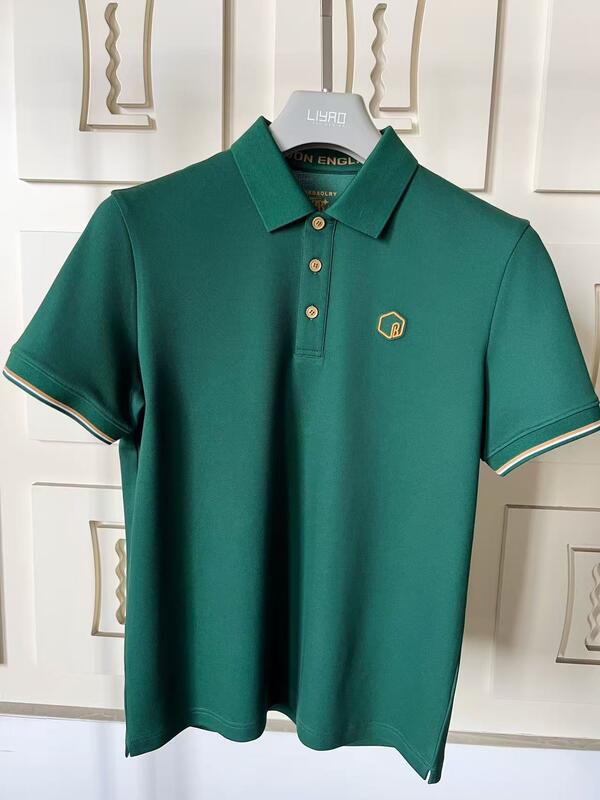 Męskie koszulki polo Premium, klasyczny kołnierzyk, kolorowa gama, wykwintne detale, teksturowane silikonowe logo, wysokiej jakości męska koszulka polo