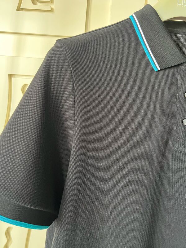 Koszulki męskie z kontrastem i teksturą 100% bawełna Piqué wysokiej jakości koszulka fabryczna Koszulka męska