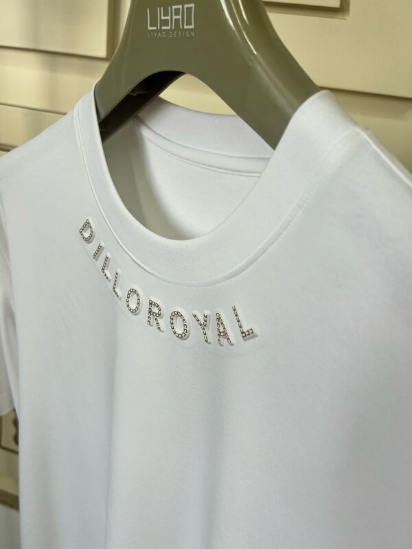 T-shirty z szyją. Rhinestone Logo & Graphic Design Jersey męska T-shirt OEM/ODM Produkcja