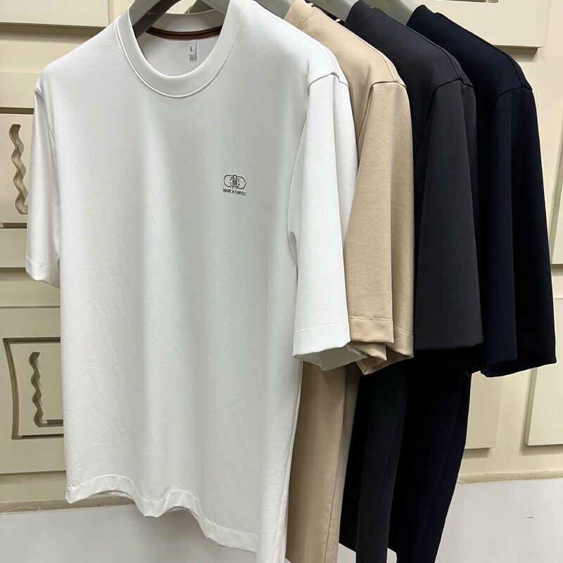 Minimalistyczne koszulki z krótkim rękawem dla mężczyzn, jednolite kolory, podstawowe t-shirty męskie