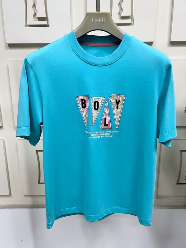 Męskie koszulki z krótkimi rękawami, modne T-shirty z graficznym nadrukiem i haftowaniem, wielokolorowe koszulki, 100% bawełniana koszulka dla mężczyzn