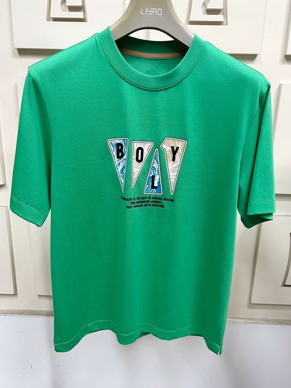 Męskie koszulki z krótkimi rękawami, modne T-shirty z graficznym nadrukiem i haftowaniem, wielokolorowe koszulki, 100% bawełniana koszulka dla mężczyzn